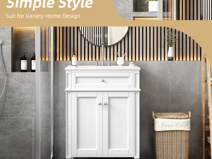 Bathroom Vanity With 2 Doors And Tip Out Drawer, Soft Closing Hinges