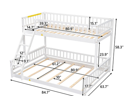 Bunk Bed With Ladder And Guardrails