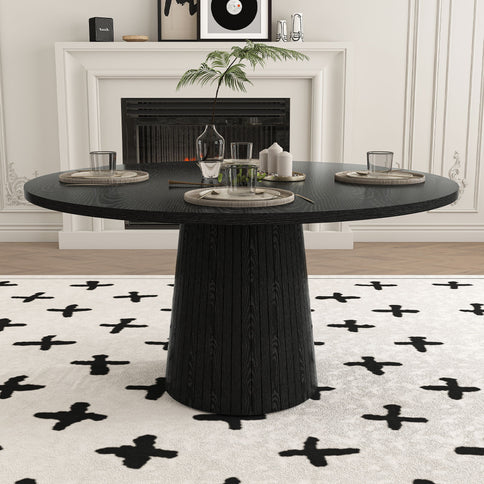 Round Dining Table With Strip Base