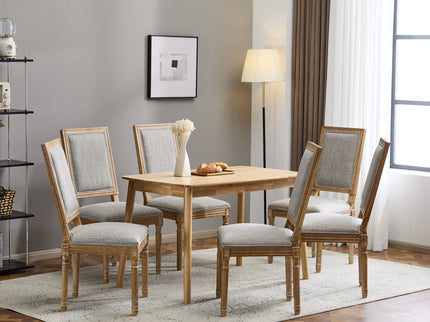 French Country Style Dining Chair With Upholstered Seating And Fluted Legs