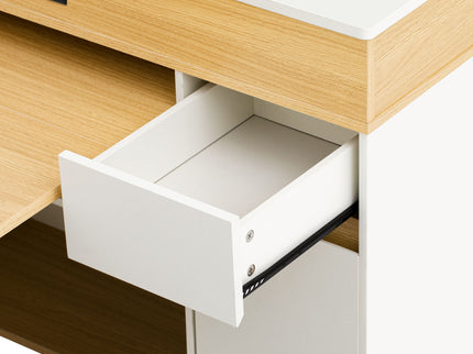 Extendable Dining Table With Folding Top, Rolling Kitchen Island With Drawers And Power Outlet