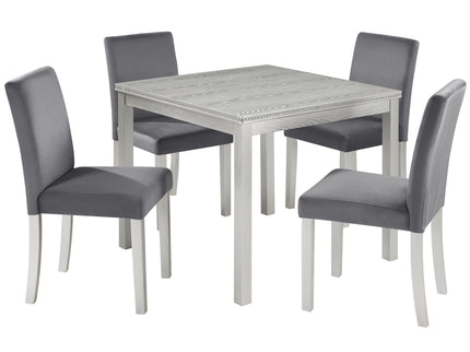 5 Pieces Wooden Dining Table Set, Square Table And 4 Upholstered Chairs