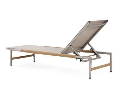 Hargrove - Outdoor Patio Aluminum Chaise Lounge (Set of 2) - Natural / Silver