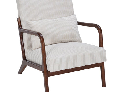 Accent Chair With Pillow And Wood Frame