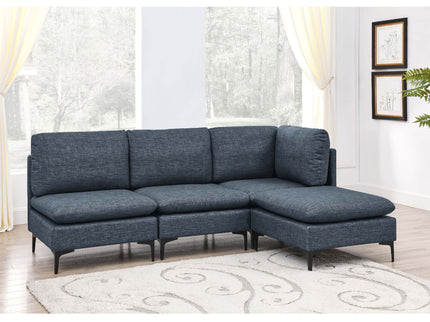 Upholstered Modular Sectional With Tall Legs, Medium Firm Seat