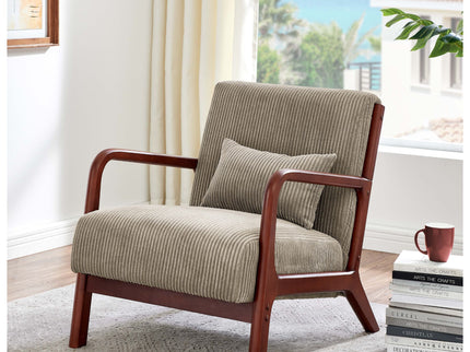 Upholstered Armchair With Back Support Pillow