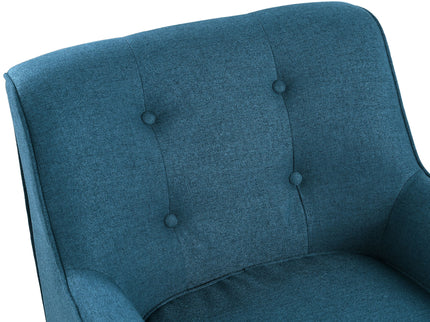 Modern Arm Chair With Tufted Back And Wooden Legs
