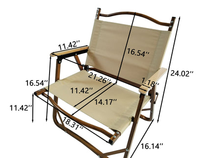 Comfy Foldable And Portable Chair With Armrests, Indoor And Outdoor (Set of 4) - Brown