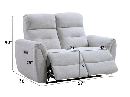 Eastre - Power Motion Loveseat With USB Port - Gray