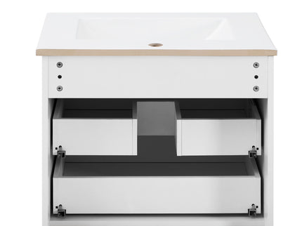 Wall Mounted Floating Cabinet With Side Cabinet Combo, Rectangular Ceramic Sink Vanity