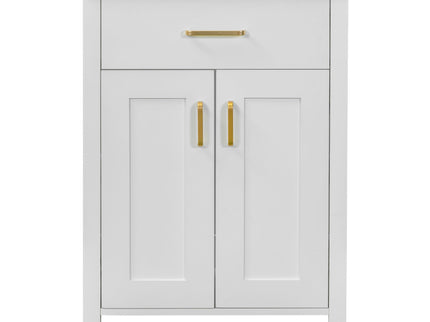 Modern Bathroom Vanity With Ceramic Sink, Soft-Close Doors, Flip Drawer, U-Shaped Shelves, Elegant Storage Solution