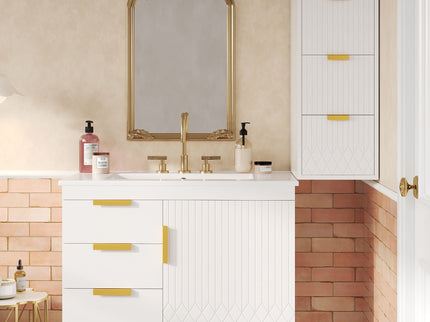 Modern Wall Mounted Floating Cabinet With Drawers For Bathroom