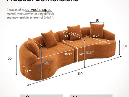 4 Seater Sofa With Fabric, 30D, 60 Hardness Full Sponge, 4 Pillow For Living Room, Home Furniture Sleeper Sectional Sofa For Apartment