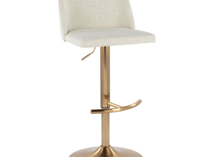 Toriano - Contemporary Adjustable Barstool Swivel With Rounded T Footrest (Set of 2)