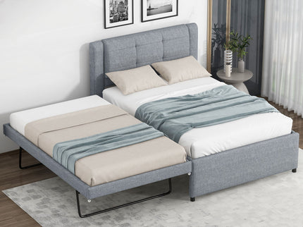 Upholstered Platform Bed With Multifunctional Trundle