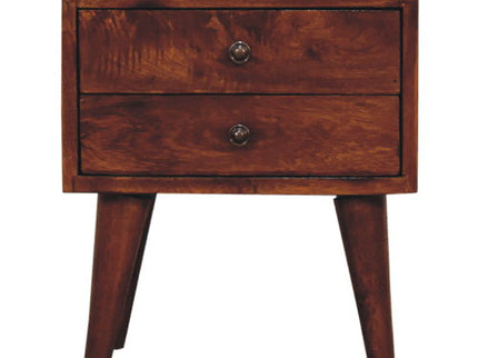Mini Modern Bedside Table - Chestnut