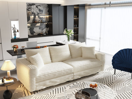 4 Seat Sofa, Modern Comfy Upholstered Sofa Cloud Couch, Deep Seat Couches With Soft Pillows
