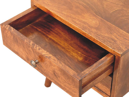 Mini Modern Bedside Table - Chestnut
