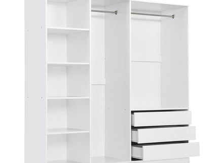 Doorless Storage Wardrobe For Dedroom With Shelves And 3 Drawers