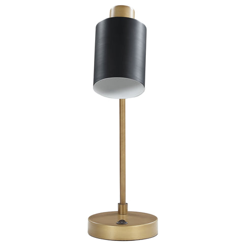 Dharma - Adjustable Table Lamp With Shade - Antique Brass