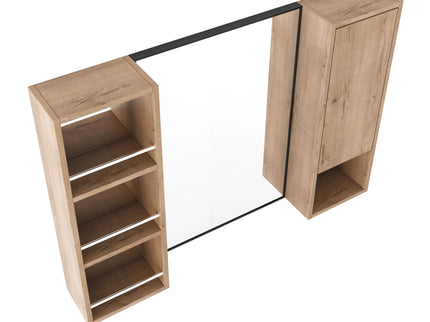 39.4" Wall Mounted Bathroom Cabinet With Storage And - Imitative Oak