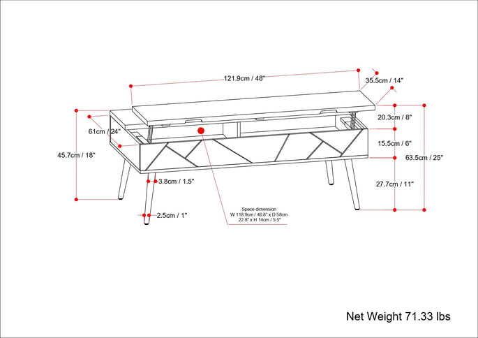 Jager - Lift Top Coffee Table Handcrafted