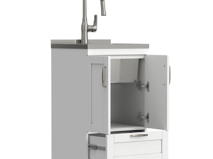 Reed - Deluxe Laundry Cabinet With Pull-Out Faucet And Stainless Steel Sink