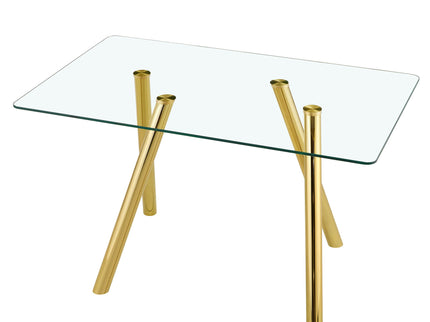 Rectangular Design Dining Table - Gold