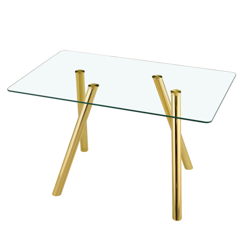 Rectangular Design Dining Table - Gold