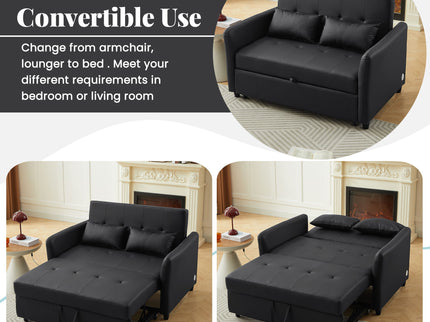Convertible Sleeper Sofa Bed With 3 USB Ports