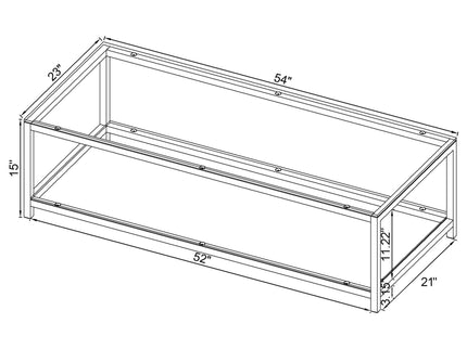 Natasha - 1 Shelf Coffee Table - Nickel