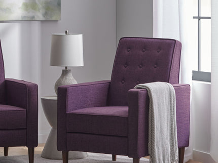 Mid-Century Modern Recliner With Button Tufted Waffle Stitch