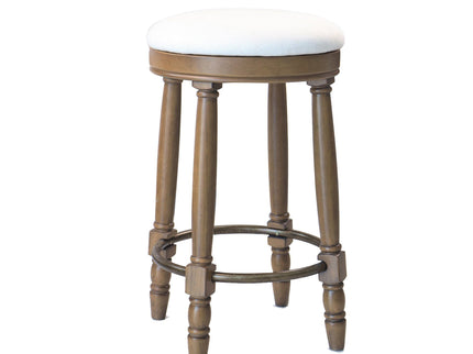 360° Swivel Wooden Barstools With Upholstered Seat, Counter Height (Set of 2)