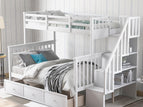 White / Twin over Full / Drawer