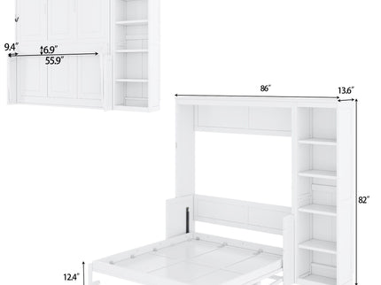 Sturdy Murphy Bed With Desk And Bookshelf