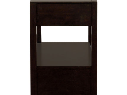 2 Drawer Nightstand With Trim And USB Charging - Brown