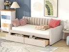 Beige / Twin / 2 Drawers