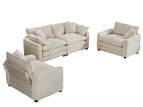 Beige / 3 Pc. 2 Seater Sofa, 2 Chairs