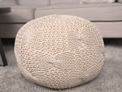 Bordeaux - Knitted Round Pouf