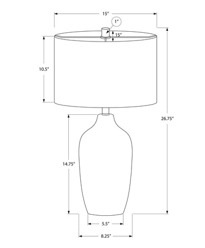 Lighting, Table Lamp, Ceramic, Resin, Contemporary - Gray