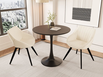 Round Dining Table Set With Tulip Design And 2 Chairs