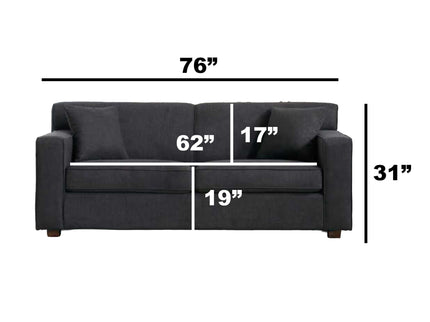 Loveseat Sleeper Sofa With Full Size Pull Out Bed, 2 Seater Convertible Couch For Small Apartments - Gray