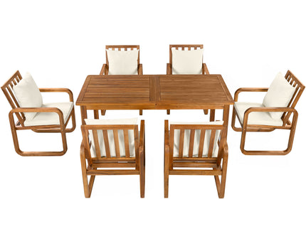 7 Piece Outdoor Patio Dining Set With Removable Cushions