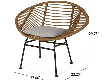 Cordella - Outdoor Woven Wicker Chairs With Cushions, (Set of 2)