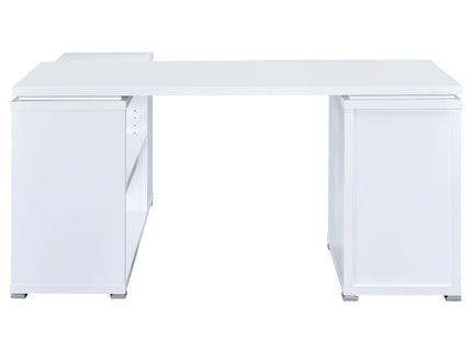 Tona - L-Shape Computer Desk With 3 Drawers And 5 Shelves