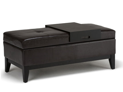 Oregon - Contemporary Storage Ottoman Bench With Tray