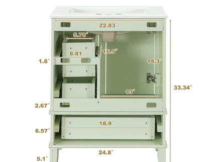 Bathroom Vanity, Modern Bathroom Cabinet With Sink Combo Set, Bathroom Storage Cabinet With A Soft Closing Door And 3 Drawers, Solid Wood Frame