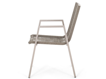 Outdoor Modern Aluminum Dining Chair Set With Rope Sea (Set of 2)