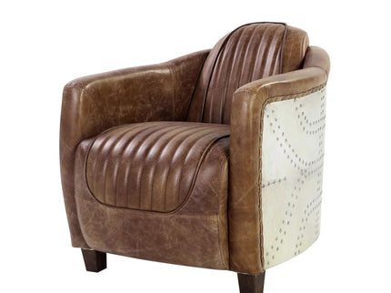 Brancaster - Grain Leather Chair - Brown