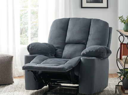 Luxurious Manual Recliner Chair With Skin-Friendly Fabric And Dual Cup Holders